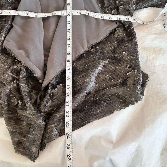 Free People Sequin Drape Open Front Jacket Size XS Gray Party Sparkle - Picture 10 of 10